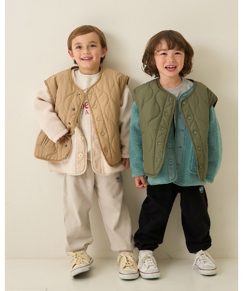 b・ROOM（ビールーム）の「【組み合わせ自由シリーズ】ボアブルゾン（ブルゾン・キッズ・モスグリーン/ベージュ/プラム/チャコール/アイボリー・100cm/110cm/120cm/130cm/140cm/150cm）」の6枚目の写真