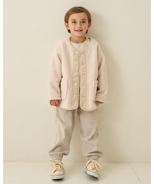 b・ROOM（ビールーム）の「【組み合わせ自由シリーズ】ボアブルゾン（ブルゾン・キッズ・モスグリーン/ベージュ/プラム/チャコール/アイボリー・100cm/110cm/120cm/130cm/140cm/150cm）」の20枚目の写真