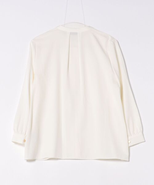 m.f.editorial（エムエフエディトリアル）の「【ストレッチ イージーケア UVカット】m.f.エディトリアル レディース レイヤード風 比翼 長袖ブラウス（シャツ/ブラウス・レディース・グレー系その他2/ライトグレー/ワインレッド/アイボリー・LARGE/MEDIUM）」の5枚目の写真