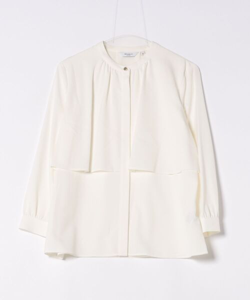 m.f.editorial（エムエフエディトリアル）の「【ストレッチ イージーケア UVカット】m.f.エディトリアル レディース レイヤード風 比翼 長袖ブラウス（シャツ/ブラウス・レディース・グレー系その他2/ライトグレー/ワインレッド/アイボリー・LARGE/MEDIUM）」の6枚目の写真