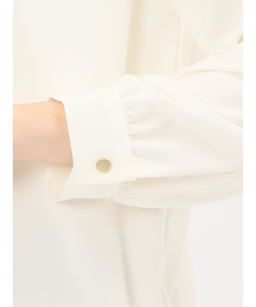 m.f.editorial（エムエフエディトリアル）の「【ストレッチ イージーケア UVカット】m.f.エディトリアル レディース レイヤード風 比翼 長袖ブラウス（シャツ/ブラウス・レディース・グレー系その他2/ライトグレー/ワインレッド/アイボリー・LARGE/MEDIUM）」の15枚目の写真