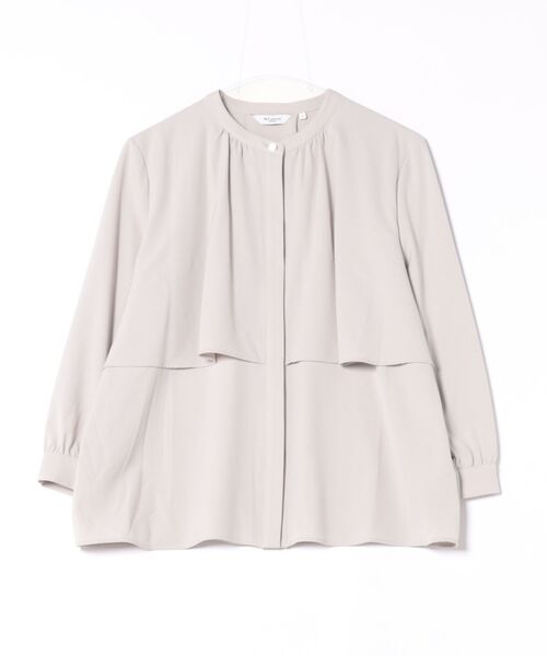 m.f.editorial（エムエフエディトリアル）の「【ストレッチ イージーケア UVカット】m.f.エディトリアル レディース レイヤード風 比翼 長袖ブラウス（シャツ/ブラウス・レディース・グレー系その他2/ライトグレー/ワインレッド/アイボリー・LARGE/MEDIUM）」の16枚目の写真