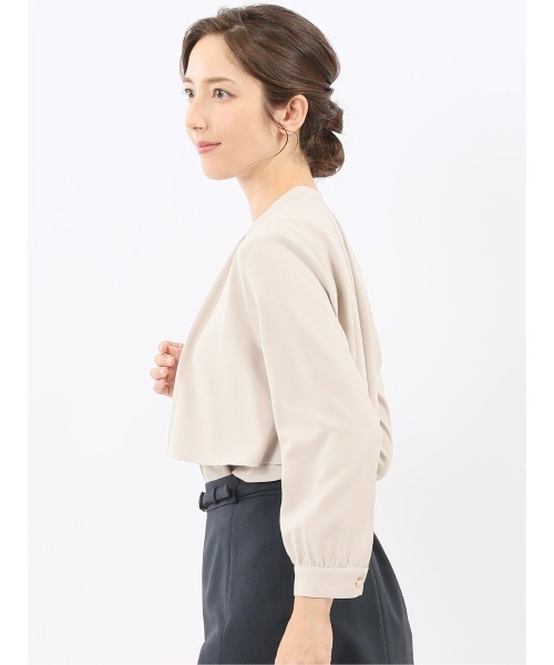 m.f.editorial（エムエフエディトリアル）の「【ストレッチ イージーケア UVカット】m.f.エディトリアル レディース レイヤード風 比翼 長袖ブラウス（シャツ/ブラウス・レディース・グレー系その他2/ライトグレー/ワインレッド/アイボリー・LARGE/MEDIUM）」の19枚目の写真