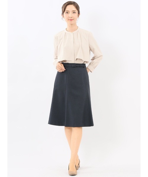 m.f.editorial（エムエフエディトリアル）の「【ストレッチ イージーケア UVカット】m.f.エディトリアル レディース レイヤード風 比翼 長袖ブラウス（シャツ/ブラウス・レディース・グレー系その他2/ライトグレー/ワインレッド/アイボリー・LARGE/MEDIUM）」の20枚目の写真