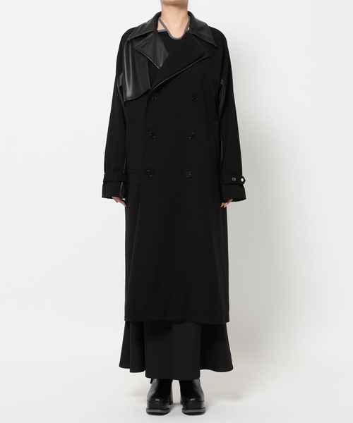HAREメンズトレンチコート新品ブラック HARE 「HARE」 トレンチコート SMALL ブラック メンズ