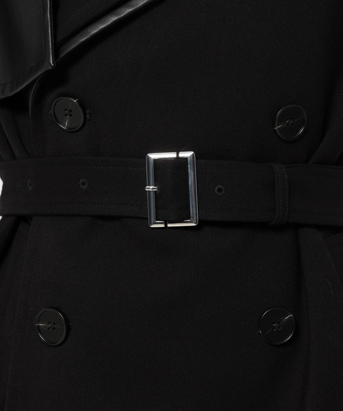 HARE トレンチコート Sサイズ 黒 ダブルカラートレンチコート(HARE)（トレンチコート）｜HARE