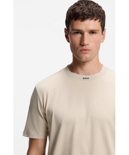 BOSS(ボス)の「ストレッチコットン Tシャツ ロゴネック(Tシャツ/カットソー・メンズ・ダークブルー/ベージュ/ブラック/ホワイト・M/S/XXL/XL/XXXL/L)」の9枚目の写真