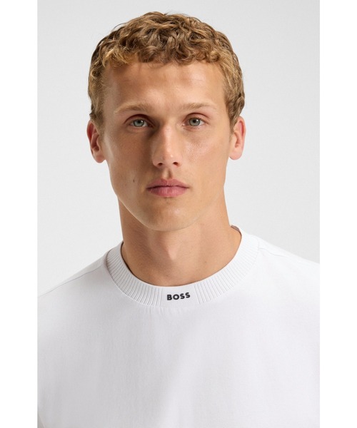 BOSS(ボス)の「ストレッチコットン Tシャツ ロゴネック(Tシャツ/カットソー・メンズ・ダークブルー/ベージュ/ブラック/ホワイト・M/S/XXL/XL/XXXL/L)」の5枚目の写真