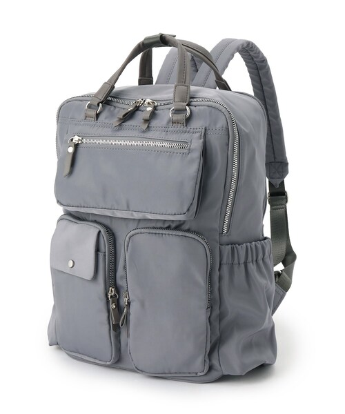 SHOO・LA・RUE(シューラルー)の「【撥水】立体ポケットリュック(バックパック/リュック・レディース・ダークグレー/ダークブラウン/ブラック・00)」の12枚目の写真