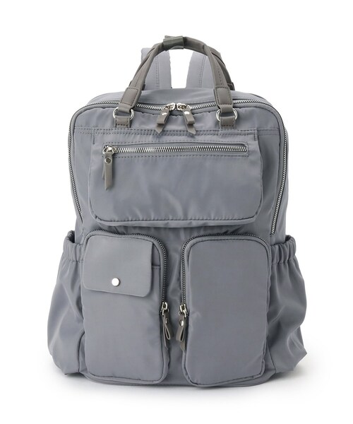 SHOO・LA・RUE(シューラルー)の「【撥水】立体ポケットリュック(バックパック/リュック・レディース・ダークグレー/ダークブラウン/ブラック・00)」の13枚目の写真