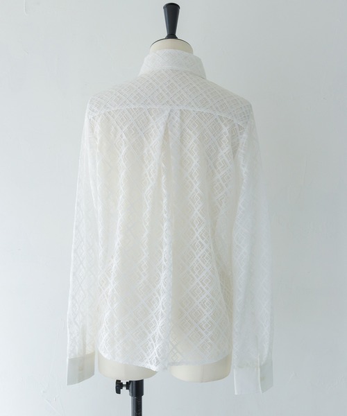 HER CLOSET(ハークローゼット)の「【HER CLOSET】オフィスカジュアル 長袖レースシアーシャツブラウス OFFICE CASUAL LONG SLEEVE LACE SHEER SHIRT BLOUSE(シャツ/ブラウス・レディース・ホワイト/ブラック・MEDIUM)」の20枚目の写真
