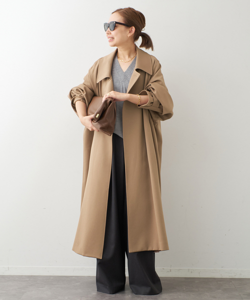 美品✨ドゥーズィエムクラス ボタニーツイルオーバーコート ブラウン Deuxieme Classe（ドゥーズィエムクラス）の「Botany Twill