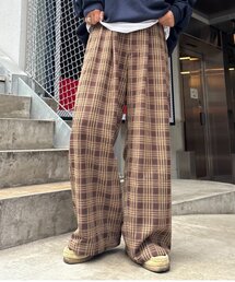 その他パンツ（ブラウン/茶色系・チェック柄）ファッション通販
