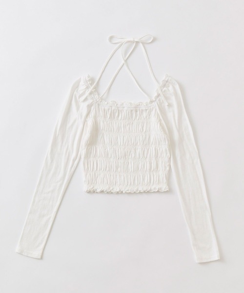 OLIVE des OLIVE(オリーブデオリーブ)の「シャーリングロンT(Tシャツ/カットソー・レディース・オフホワイト/その他/ピンク/ブラウン/チャコールグレー/サーモンピンク・FREE)」の20枚目の写真