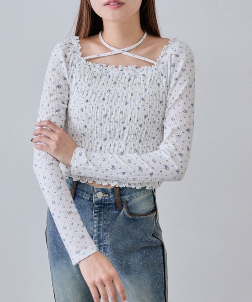 OLIVE des OLIVE(オリーブデオリーブ)の「シャーリングロンT(Tシャツ/カットソー・レディース・オフホワイト/その他/ピンク/ブラウン/チャコールグレー/サーモンピンク・FREE)」の19枚目の写真