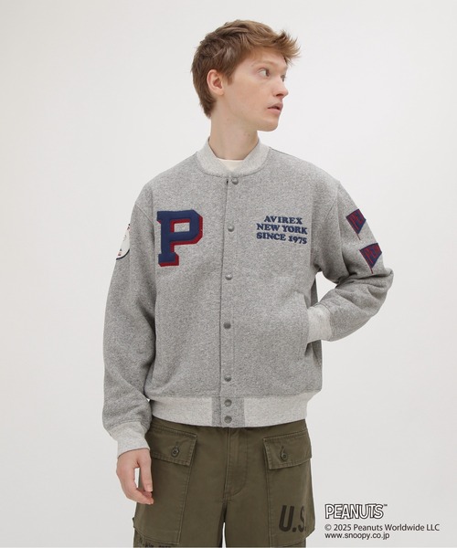 AVIREX(アヴィレックス)の「《AVIREX × PEANUTS》SWEAT CARDIGAN / スウェットカーディガン / ピーナッツ / アヴィレックス(カーディガン/ボレロ・メンズ・チャコール/グレー・XX-LARGE/X-LARGE/LARGE/MEDIUM)」の3枚目の写真