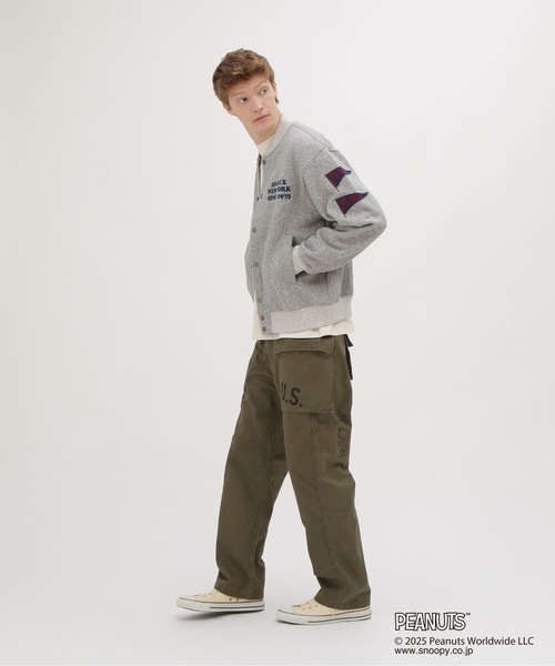 AVIREX(アヴィレックス)の「《AVIREX × PEANUTS》SWEAT CARDIGAN / スウェットカーディガン / ピーナッツ / アヴィレックス(カーディガン/ボレロ・メンズ・チャコール/グレー・XX-LARGE/X-LARGE/LARGE/MEDIUM)」の6枚目の写真