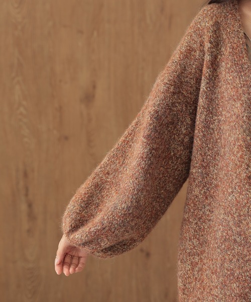 SUWDEE(スーディー)の「balloon sleeve mix knit cardigan(カーディガン/ボレロ・レディース・グレー/パープル/ブラウン/キャメル・FREE)」の20枚目の写真