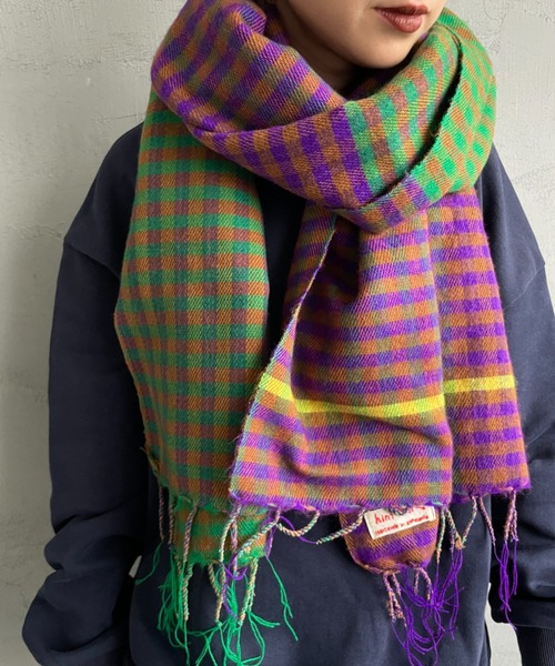 hint hint/ヒントヒント] アクリルコットン大判ストール(パープル