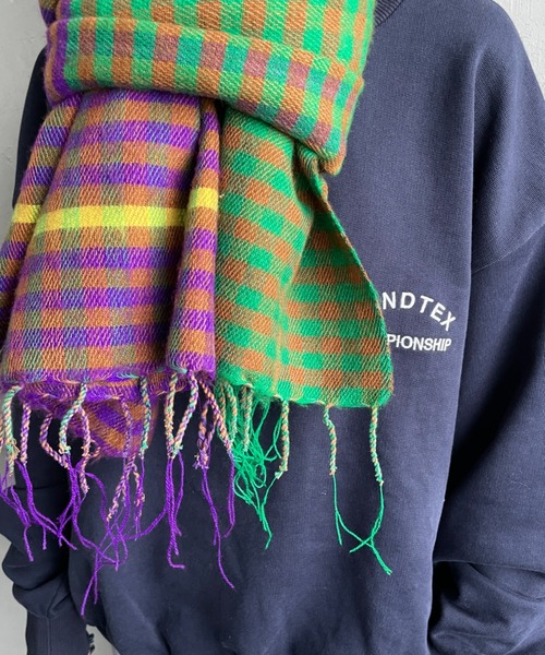 hint hint（ヒントヒント）の「[hint hint/ヒントヒント] アクリルコットン大判ストール(パープル)（ストール/ショール・レディース・パープル・ONE SIZE）」の6枚目の写真
