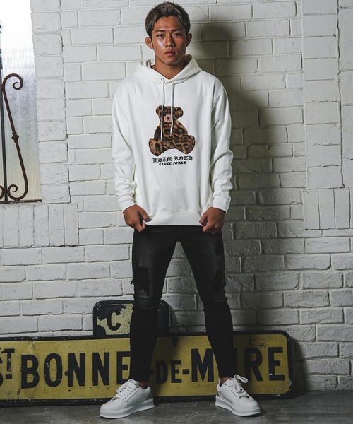 adamsJUGGLER(アダムスジャグラー)の「レオパード/Fベアーフーディー(パーカー・メンズ・ホワイト/ブラック・M/L/XL)」の16枚目の写真