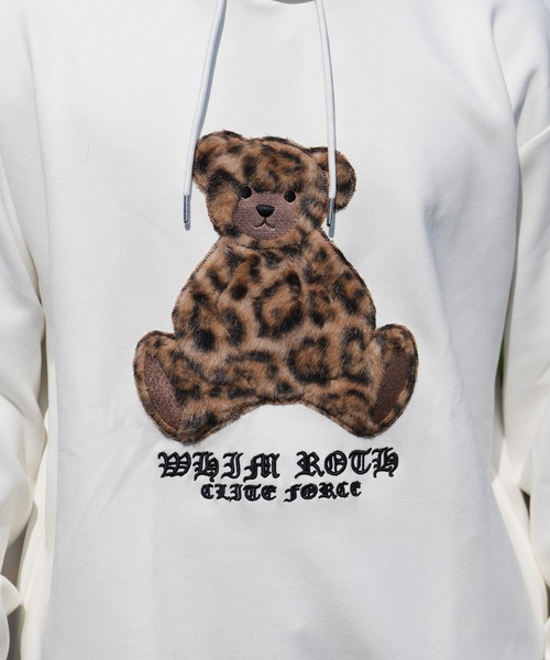 adamsJUGGLER(アダムスジャグラー)の「レオパード/Fベアーフーディー(パーカー・メンズ・ホワイト/ブラック・M/L/XL)」の4枚目の写真