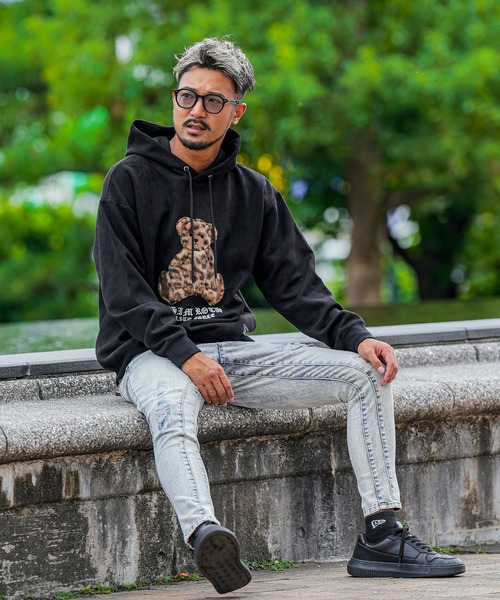 adamsJUGGLER(アダムスジャグラー)の「レオパード/Fベアーフーディー(パーカー・メンズ・ホワイト/ブラック・M/L/XL)」の21枚目の写真