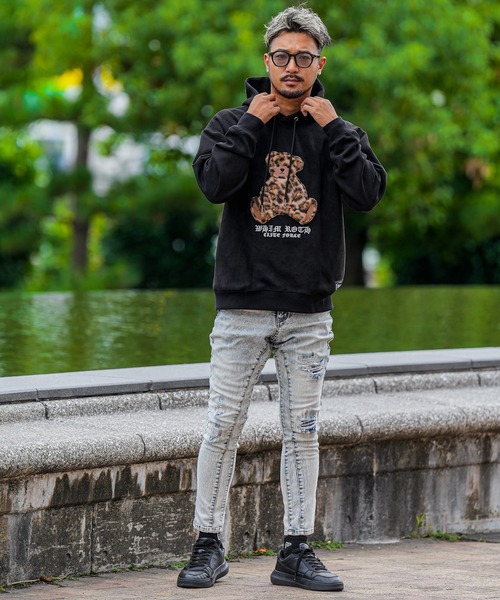 adamsJUGGLER(アダムスジャグラー)の「レオパード/Fベアーフーディー(パーカー・メンズ・ホワイト/ブラック・M/L/XL)」の19枚目の写真