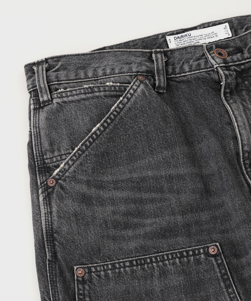 DAIRIKU(ダイリク)の「DAIRIKU / ダイリク Vintage Washed Painter Denim Wide(デニムパンツ・メンズ・ブラック/ブルー・SMALL/MEDIUM/LARGE)」の5枚目の写真