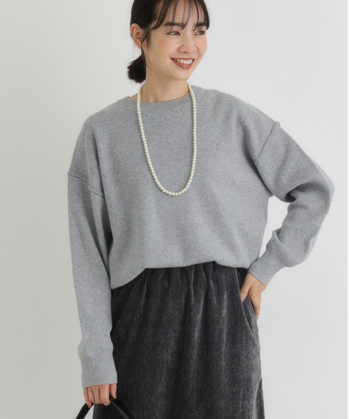 美品⭐︎Heveグレー バルーンスリーブ セーター 半袖 BEARDSLEY（ビアズリー）の「半袖サラットプルオーバー サマーニット