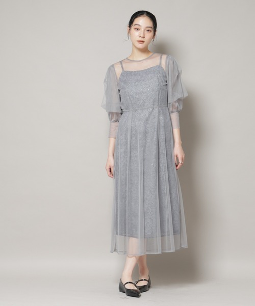 kaene(カエン)の「kaene/シアーエプロンレースキャミドレス(ドレス・レディース・ブラック/グレー・36)」の22枚目の写真