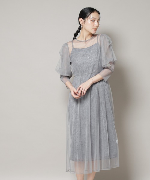kaene(カエン)の「kaene/シアーエプロンレースキャミドレス(ドレス・レディース・ブラック/グレー・36)」の21枚目の写真