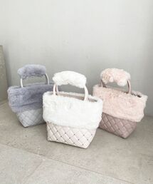 MAJESTIC LEGON | キルティングビジューファーバッグ(ショルダーバッグ)