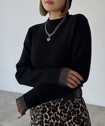 PAGEBOY | ハイネックバイカラースリーブ【マシンウォッシャブル】(ニット/セーター)