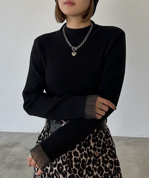 PAGEBOY（ページボーイ）の「＜自宅で洗える！＞ ハイネックバイカラースリーブ（ニット/セーター・レディース・レッド/ブラック/オフホワイト/グレー/ブルー・FREE）」の19枚目の写真