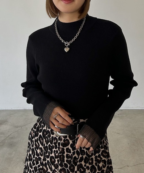 PAGEBOY（ページボーイ）の「＜自宅で洗える！＞ ハイネックバイカラースリーブ（ニット/セーター・レディース・レッド/ブラック/オフホワイト/グレー/ブルー・FREE）」の20枚目の写真