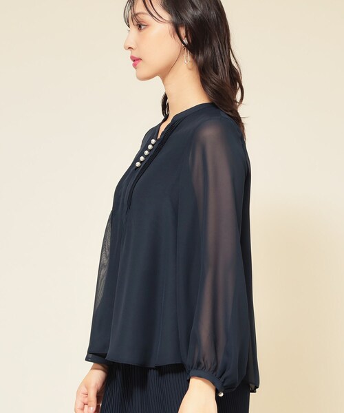 Sunauna（スーナウーナ）の「【ピンタック／セットアップ可】シフォンブラウス（シャツ/ブラウス・レディース・ネイビー/グレー・38/40）」の13枚目の写真