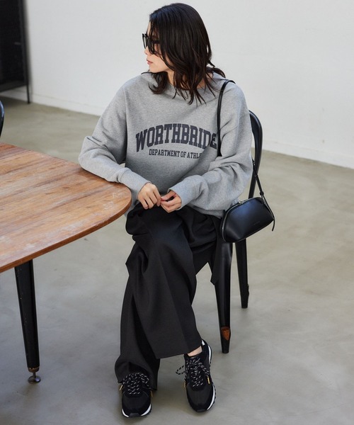 BARNYARDSTORM（バンヤードストーム）の「BARNYARDSTORM / ヘリンボーンワイドパンツ/ ハンドウォッシャブル（スラックス・レディース・グレー/ブラック・S/M）」の10枚目の写真