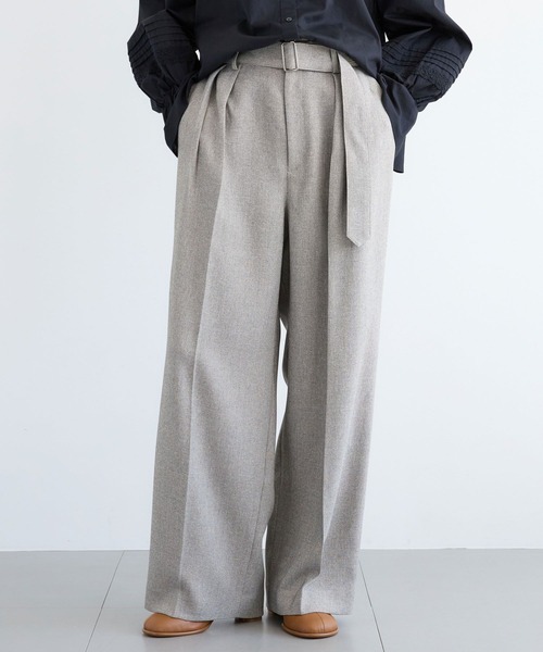 BARNYARDSTORM（バンヤードストーム）の「BARNYARDSTORM / ヘリンボーンワイドパンツ/ ハンドウォッシャブル（スラックス・レディース・グレー/ブラック・S/M）」の7枚目の写真