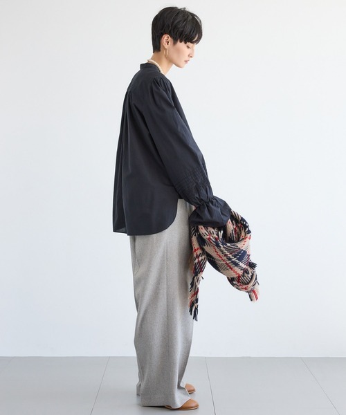 BARNYARDSTORM（バンヤードストーム）の「BARNYARDSTORM / ヘリンボーンワイドパンツ/ ハンドウォッシャブル（スラックス・レディース・グレー/ブラック・S/M）」の3枚目の写真