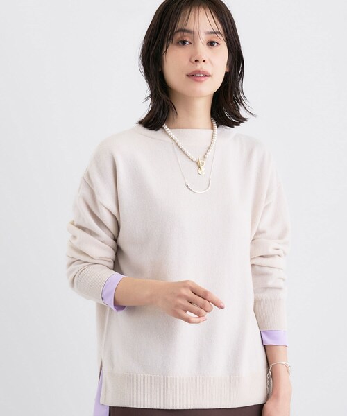 INDIVI（インディヴィ）の「【洗える／カシミヤ混】ボトルネック ドルマンスリーブニット（ニット/セーター・レディース・オフホワイト/ナチュラル/レッド系1/ブラウン系その他/サックスブルー/ダークグレー・38/34/13/05/15 /19）」の8枚目の写真