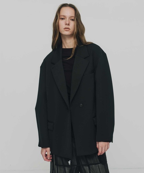 RITAN(リタン)の「【RITAN/リタン】Over Cut Jacket/オーバーカットジャケット/テーラードジャケット(テーラードジャケット・レディース・ブラウン/ブラック・FREE)」の2枚目の写真