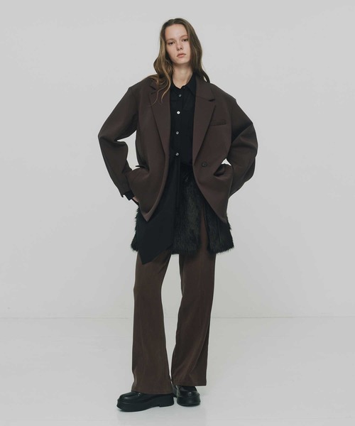 RITAN(リタン)の「【RITAN/リタン】Over Cut Jacket/オーバーカットジャケット/テーラードジャケット(テーラードジャケット・レディース・ブラウン/ブラック・FREE)」の8枚目の写真
