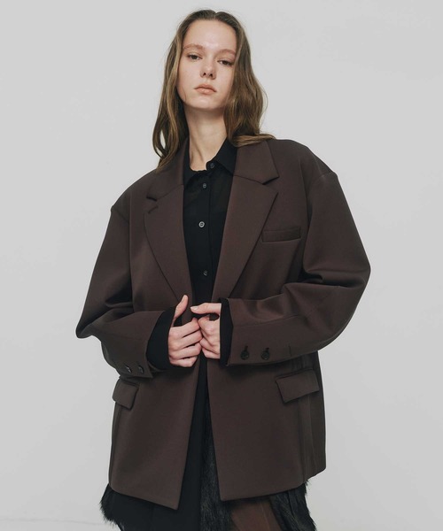 RITAN(リタン)の「【RITAN/リタン】Over Cut Jacket/オーバーカットジャケット/テーラードジャケット(テーラードジャケット・レディース・ブラウン/ブラック・FREE)」の12枚目の写真