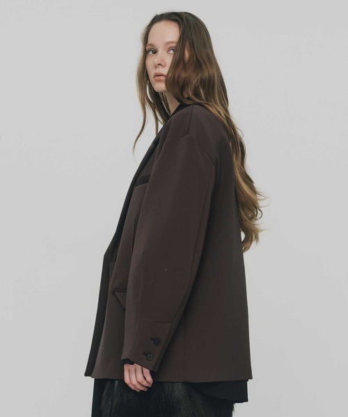 RITAN(リタン)の「【RITAN/リタン】Over Cut Jacket/オーバーカットジャケット/テーラードジャケット(テーラードジャケット・レディース・ブラウン/ブラック・FREE)」の13枚目の写真