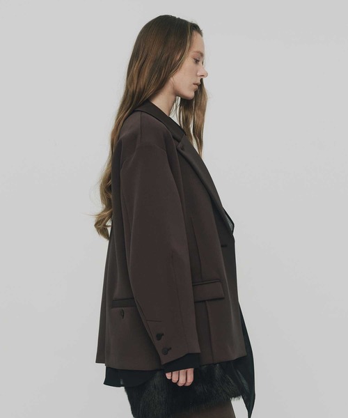 RITAN(リタン)の「【RITAN/リタン】Over Cut Jacket/オーバーカットジャケット/テーラードジャケット(テーラードジャケット・レディース・ブラウン/ブラック・FREE)」の15枚目の写真