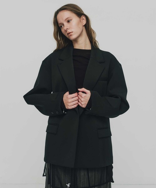 RITAN(リタン)の「【RITAN/リタン】Over Cut Jacket/オーバーカットジャケット/テーラードジャケット(テーラードジャケット・レディース・ブラウン/ブラック・FREE)」の5枚目の写真