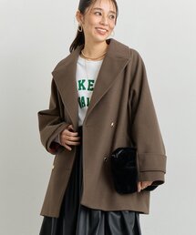 un dix cors(アンディコール)の《デイリーに活躍》フェイクウールライトジャージー金釦コート(ピーコート)
