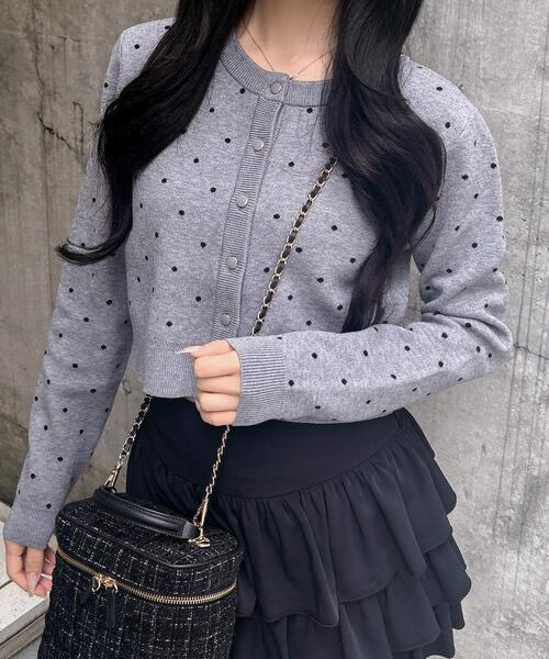 INGNI(イング)の「ドット柄ニットカーディガン(カーディガン/ボレロ・レディース・グレー系その他3/ブラック×ホワイト・M)」の21枚目の写真