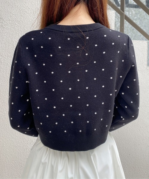 INGNI(イング)の「ドット柄ニットカーディガン(カーディガン/ボレロ・レディース・グレー系その他3/ブラック×ホワイト・M)」の8枚目の写真